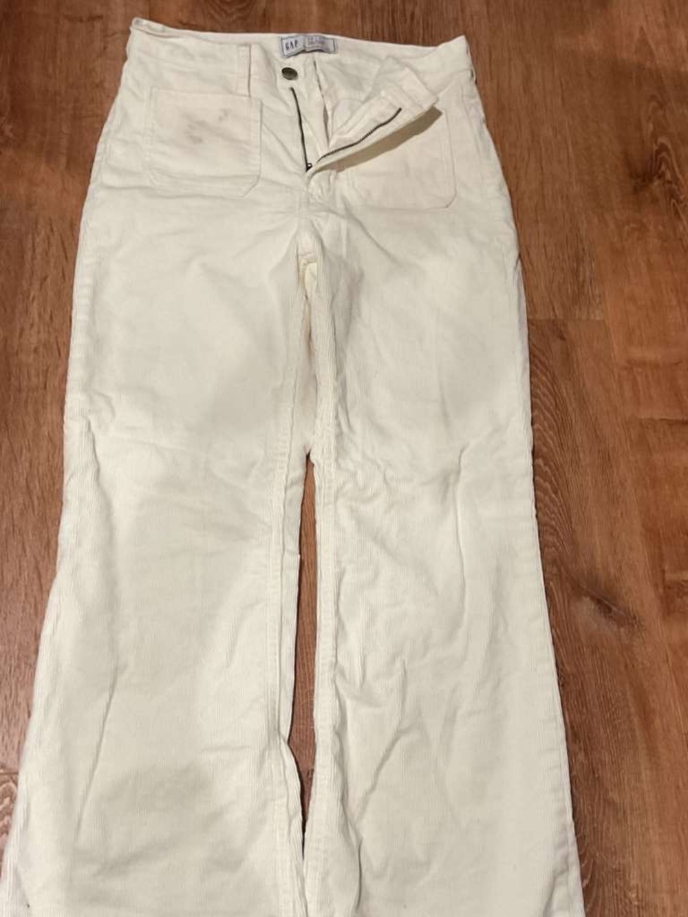 GAP Cream Wide-Leg Corduroy Jeans